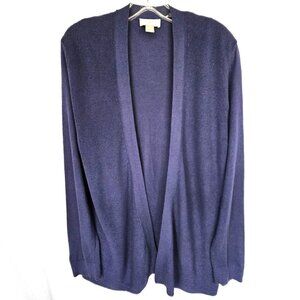 LOFT Peplum Hem Open-Front Cardigan – Beautiful Blue, Size XL